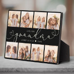 Grandma Modern Heart Script Photo Collage Love Plaque<br><div class="desc">Love you GRANDMA: Great custom photo gift for grandparents, Valentine's Day, Mother's Day, or the Holidays: This modern photo plaque is easy to customize with your 8 favourite photos. The text below can be personalized to read the name of the child or family member as well as the text above...</div>