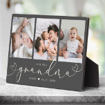 Grandma Modern Heart Script Photo Collage Love  Plaque<br><div class="desc">Love you GRANDMA: Great custom photo gift for grandparents, Valentine's Day, Mother's Day, or the Holidays: This modern photo plaque is easy to customize with your 3 favourite photos. The text below can be personalized to read the name of the child or family member as well as the text above...</div>