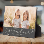 Grandma Modern Heart Script Photo Love Plaque<br><div class="desc">Love you GRANDMA: Great custom photo gift for grandparents, Valentine's Day, Mother's Day, or the Holidays: This modern photo plaque is easy to customize with your favourite photo. The text below can be personalized to read the name of the child or family member as well as the text above grandma...</div>