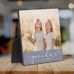 Grandma Modern Heart Script Photo Love  Plaque<br><div class="desc">Love you GRANDMA: Great custom photo gift for grandparents, Valentine's Day, Mother's Day, or the Holidays: This modern photo plaque is easy to customize with your favourite photo. The text below can be personalized to read the name of the child or family member as well as the text above grandma...</div>