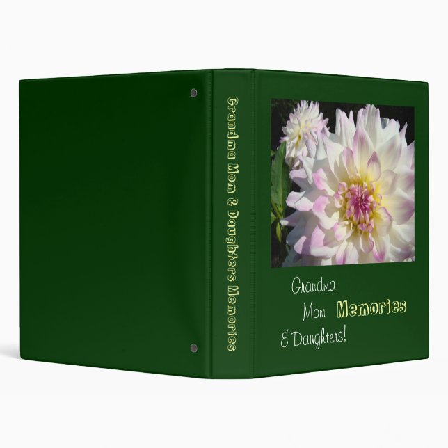 Grandma Mom & Daughters Memories binder Dahlias (Background)