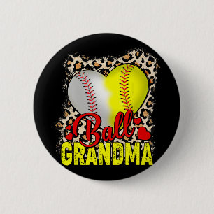 Grandma Mothers Day Softball Grandma Baseball Gran 2 Inch Round Button