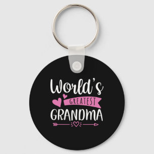 Grandma Mothers Day World's Greatest Grandma Desig Keychain