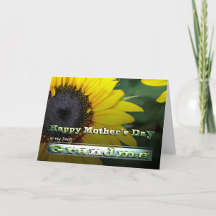 Grandma Mother's day yellow big sunflower Card
