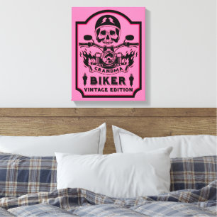 Grandma Motorbike Rider Canvas Print
