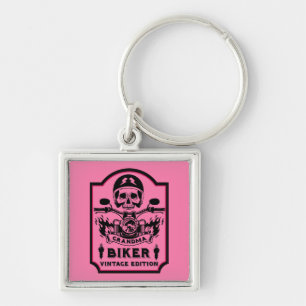 Grandma Motorbike Rider Keychain