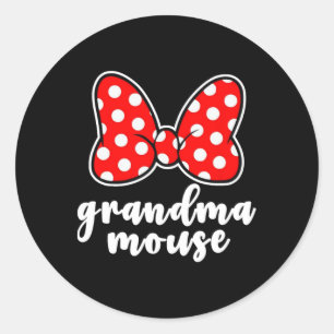 Grandma Mouse Family Vacation - Funny Grandma Mous Classic Round Sticker