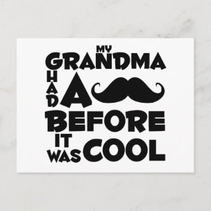 grandma moustache postcard