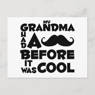 grandma moustache postcard