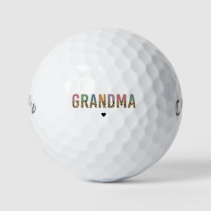 Grandma multicolor cheetah leopard typography Gift Golf Balls