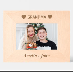 Grandma Name Personalized wooden picture frame 