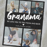 Grandma Nana 5 Photo Collage Black Fleece Blanket<br><div class="desc">Grandmothers are simply the best! Let your nana know how special they are to you with this personalized nana quote fleecy blanket featuring a stylish black background that can be changed to any colour, 5 photos of her grandkids, the word "grandma" in a cute script font, a love heart, and...</div>