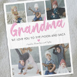 Grandma Nana 5 Photo Collage Fleece Blanket<br><div class="desc">Grandmothers are simply the best! Let your nana know how special they are to you with this personalized nana quote fleecy blanket featuring a white background that can be changed to any colour, 5 photos of her grandkids, the word "grandma" in a cute pink script font, a love heart, and...</div>