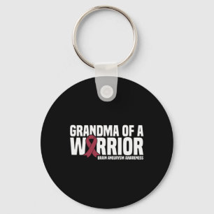 Grandma of a Warrior Brain Aneurysm Awareness  Keychain