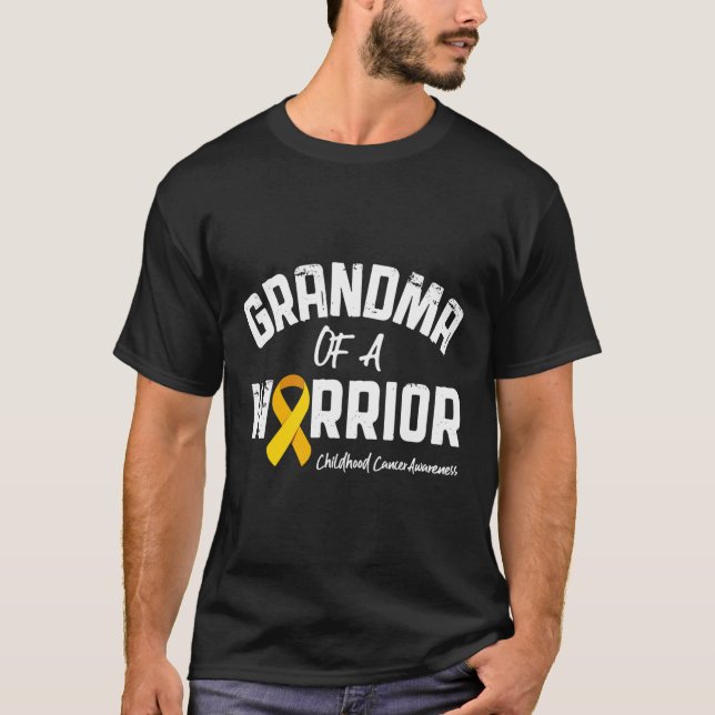 Grandma Of A Warrior Childhood Cancer Awareness Gi T-Shirt (Front)