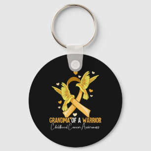 Grandma Of A Warrior Childhood Cancer Awareness Keychain