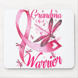 Grandma Of A Warrior Dragonfly Breast Cancer Mouse Pad