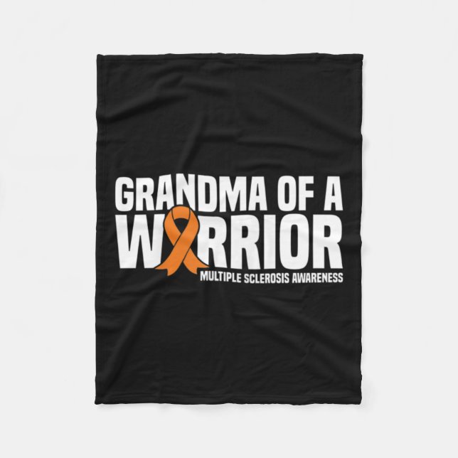 Grandma Of A Warrior Ms Multiple Sclerosis Awarene Fleece Blanket (Front)