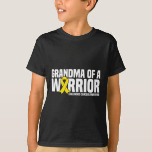 Grandma of a Warrior Ribbon Childhood Cancer Aware T-Shirt