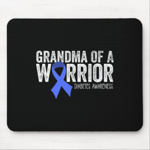Grandma Of A Warrior T1d Diabetic Blue Ribbon Supp Mouse Pad