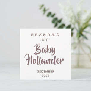 Grandma of Baby Pregnancy Announcement Card