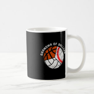Grandma Of Ballers Fun Baseball Volleyball Basketb Coffee Mug