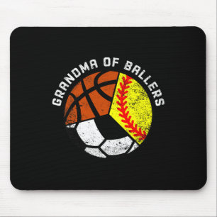 Grandma Of Ballers Fun Softball Soccer Basketball Mouse Pad