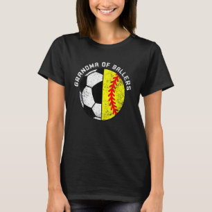 Grandma Of Ballers Soccer Softball Grandma T-Shirt