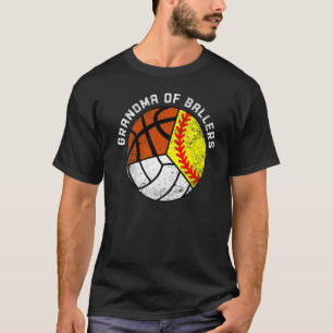 Grandma Of Ballers  Softball Volleyball Basketball T-Shirt