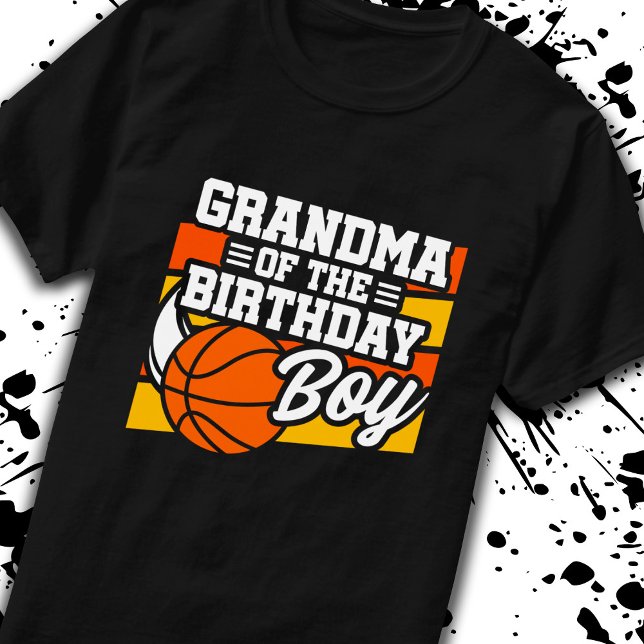 Grandma of Birthday Boy Basketball Grandmother T-Shirt (Creator Uploaded)