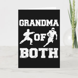 Grandma Of Both Funny Footll And Karate Grandma Card