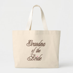 Grandma of Bride Classy Browns Large Tote Bag