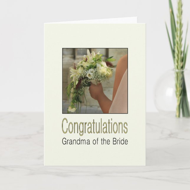 grandma of bride wedding Congratuations Card (Front)