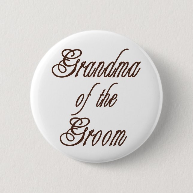 Grandma of Groom Classy Browns 2 Inch Round Button (Front)