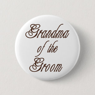 Grandma of Groom Classy Browns 2 Inch Round Button