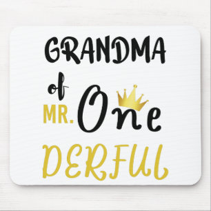 Grandma of MR Onederful Wonderful Funny 1st Bday Mouse Pad