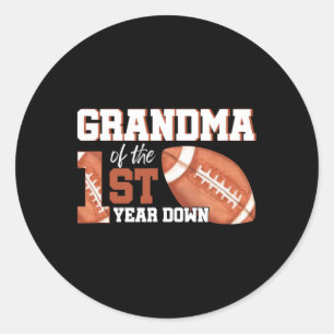 Grandma Of The 1 Year Old Birthday Football 1st Ye Classic Round Sticker