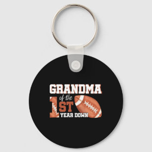 Grandma Of The 1 Year Old Birthday Football 1st Ye Keychain