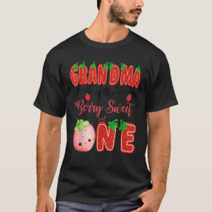 Grandma Of The Berry Sweet One Strawberry Birthday T-Shirt