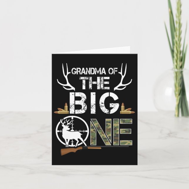 Grandma Of The Big One Birthday Boy Deer Hunter Ca Card (Front)