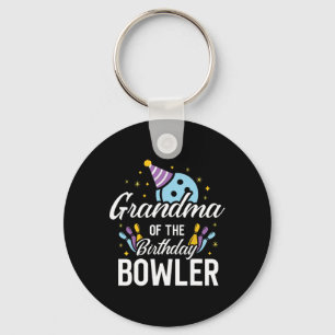 Grandma Of The Birthday Bowler Bowling Party Match Keychain