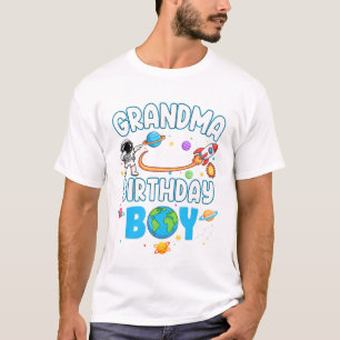 Grandma Of The Birthday Boy Astronaut Family Space T-Shirt