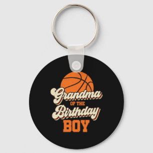 Grandma of The Birthday Boy Basketball Mama Nana F Keychain