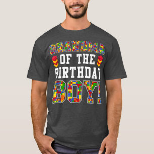 Grandma Of The Birthday Boy Block Building Boys Ki T-Shirt