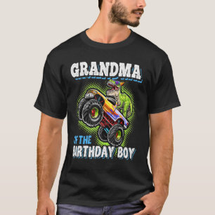 Grandma Of The Birthday Boy Dinosaur Monster Truck T-Shirt
