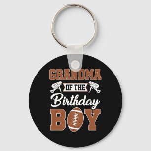 Grandma Of The Birthday Boy Football Party Family Keychain