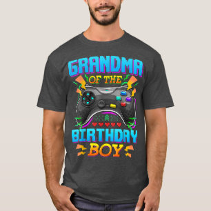 Grandma Of The Birthday Boy Gamer Level Unlocked V T-Shirt