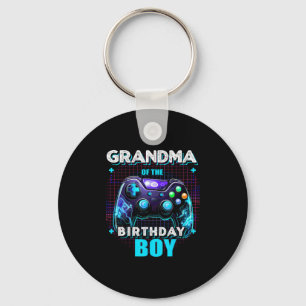 Grandma Of The Birthday Boy Matching Family Video  Keychain