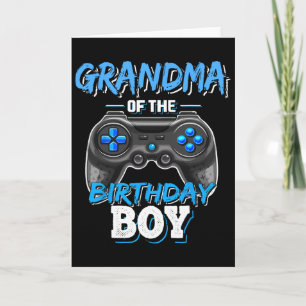Grandma Of The Birthday Boy Matching Video Game Bi Card