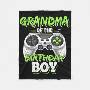 Grandma Of The Birthday Boy Matching Video Game Bi Fleece Blanket